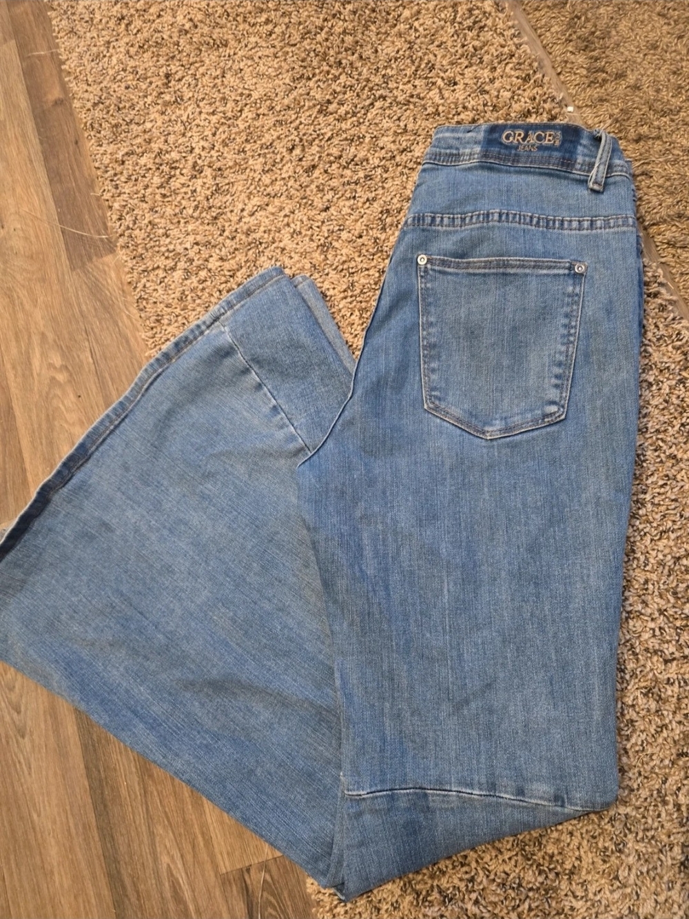 Grace Blue Wide-Leg Denim Jeans